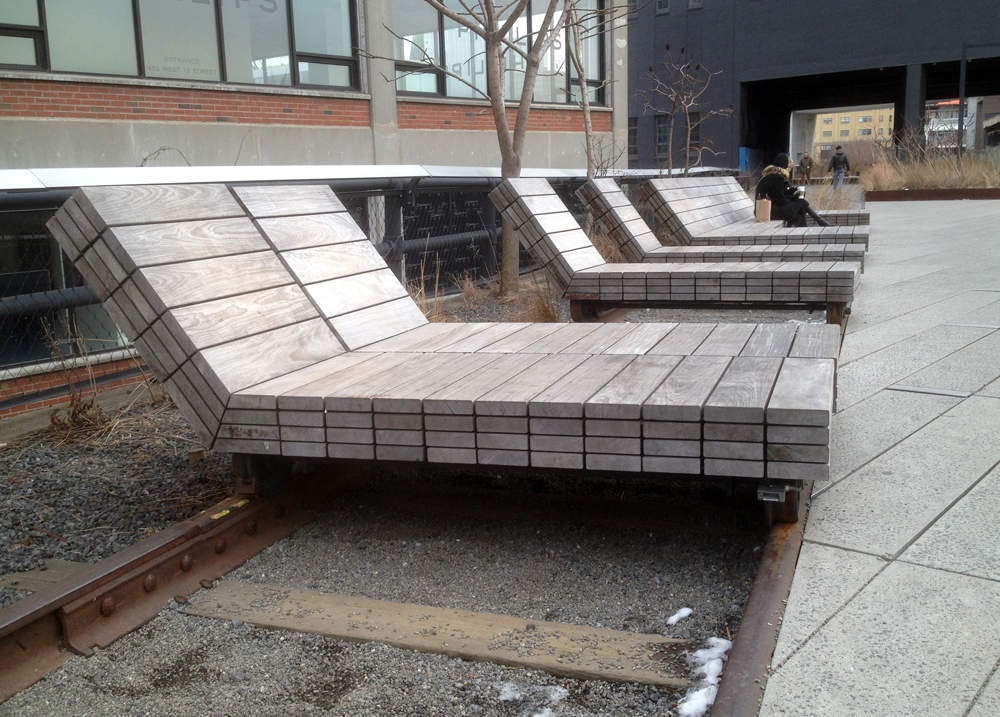 Recliners ride the rails at High Line park